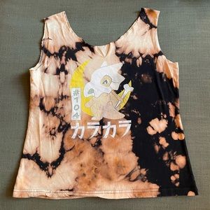 Bleach dyed Cubone Tank with Japanese Text